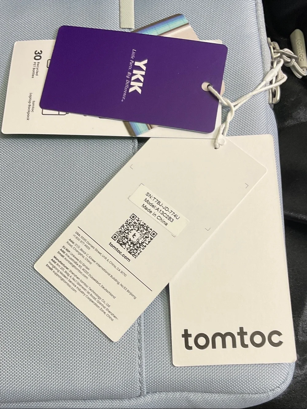 tomtoc Computer Case Bag - Light Blue